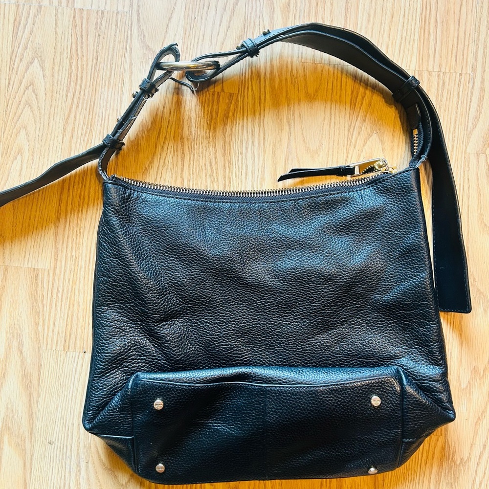 Calvin Klein Black Leather Shoulder Bag